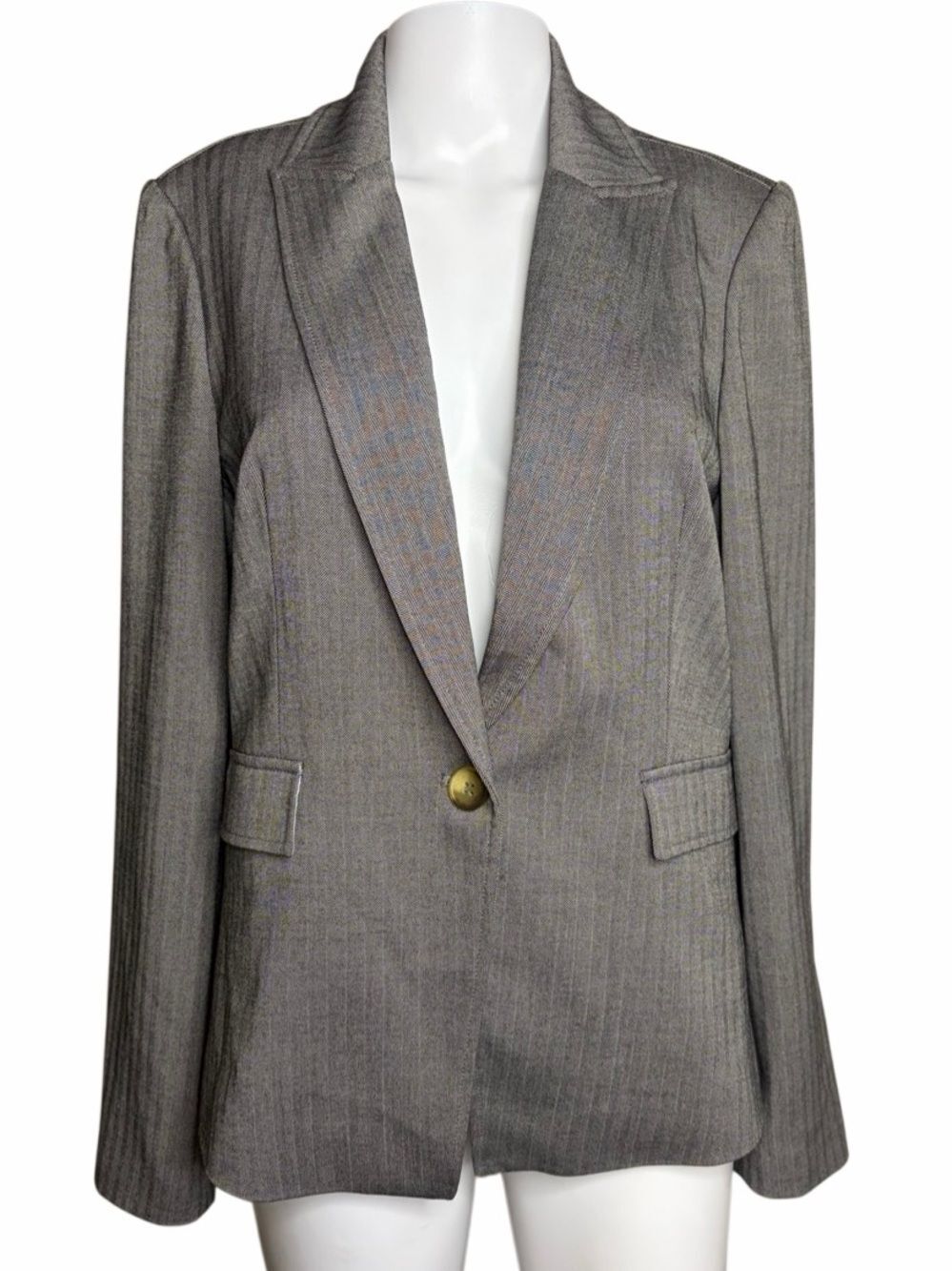 Blue Revival Womens Gray Single-Button Blazer Jacket Small